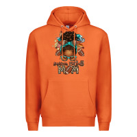 Carrot American Football Mom Afro Messy Bun Premium Hoodie - texasbilliewilder