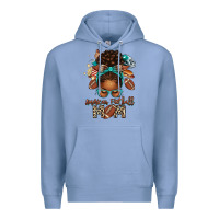 American Football Mom Afro Messy Bun Premium Hoodie | Teevron