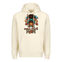 Sandshell American Football Mom Afro Messy Bun Premium Hoodie - texasbilliewilder