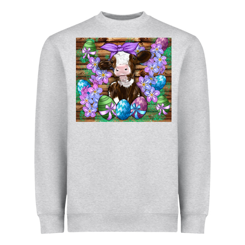 Easter Cow Eggs Flowers Daisys Heavyweight Sweatshirt by Artiststas | Teevron