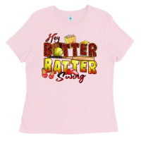 Bubblegum Pink hey batter batter swing softball Ladies Tee - Zillion Design Studio