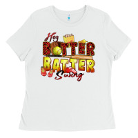 White hey batter batter swing softball Ladies Tee - Zillion Design Studio