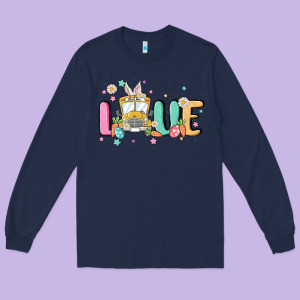 Love School Bus Long Sleeve Tee Designed By Maliassmallbusiness