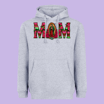 Mom With Floral Aztec And Leopard Background Heavyweight Hoodie Designed By Bettercallsaul