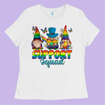 Ladies Tee support squad pride gnomies