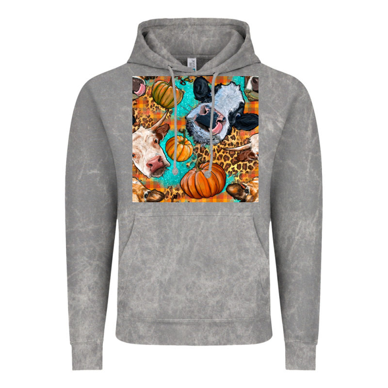 Autumn Cows Seamless Pattern Vintage Hoodie by BundleAndBundleShop | Teevron