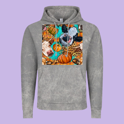 Autumn Cows Seamless Pattern Vintage Hoodie Designed By Bundleandbundleshop