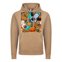 Vintage Coffee autumn cows seamless pattern Vintage Hoodie - BundleAndBundleShop