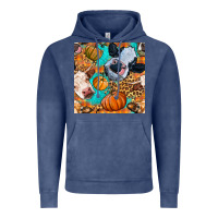 Vintage Denim autumn cows seamless pattern Vintage Hoodie - BundleAndBundleShop