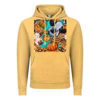 Vintage Mustard autumn cows seamless pattern Vintage Hoodie - BundleAndBundleShop