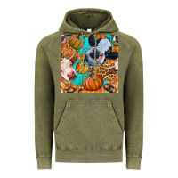 Vintage Olive autumn cows seamless pattern Vintage Hoodie - BundleAndBundleShop