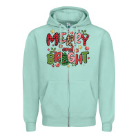 Seafoam merry and bright Zipper Hoodie - MaliasSmallBusiness