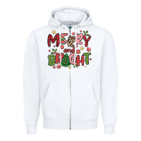 White merry and bright Zipper Hoodie - MaliasSmallBusiness