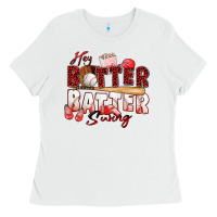 White hey batter batter swing baseball Ladies Tee - Zillion Design Studio