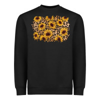 Black sunflower leopard background Heavyweight Sweatshirt - AdoDesignShop