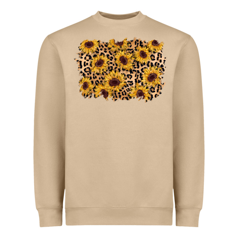 Sunflower Leopard Background Heavyweight Sweatshirt by AdoDesignShop | Teevron