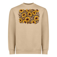 Mushroom sunflower leopard background Heavyweight Sweatshirt - AdoDesignShop