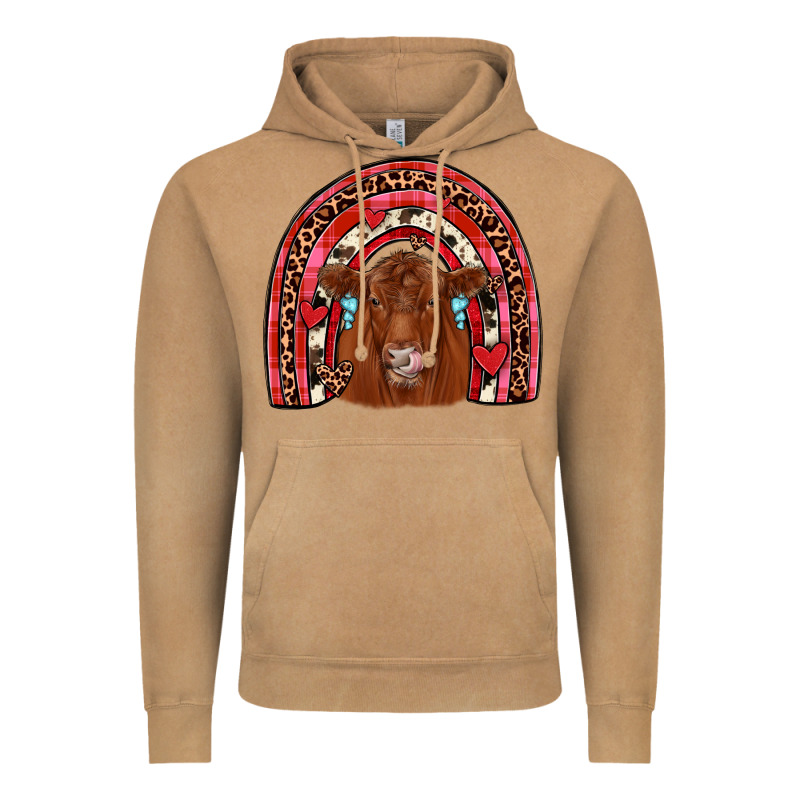 Valentines Red Angus Rainbow Vintage Hoodie by JahusDesignShop | Teevron