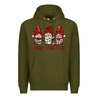 Army Green merry christmas gnome with christmas lights Premium Hoodie - JahusDesignShop