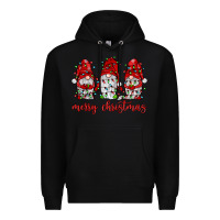 Black merry christmas gnome with christmas lights Premium Hoodie - JahusDesignShop