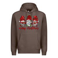 Coffee merry christmas gnome with christmas lights Premium Hoodie - JahusDesignShop
