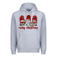 Heather Grey merry christmas gnome with christmas lights Premium Hoodie - JahusDesignShop