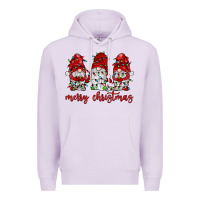 Lilac merry christmas gnome with christmas lights Premium Hoodie - JahusDesignShop