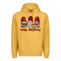 Mustard merry christmas gnome with christmas lights Premium Hoodie - JahusDesignShop