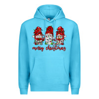 Ocean Blue merry christmas gnome with christmas lights Premium Hoodie - JahusDesignShop