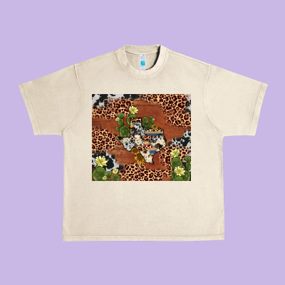 Texas Cactus Urban Heavy Tee Designed By Adodesignshop