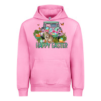 Fuchsia Pink Happy Easter Day Urban Hoodie - CowGirlArtShop