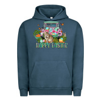 Pigment Midnight Navy Happy Easter Day Urban Hoodie - CowGirlArtShop