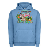 Pigment Pebble Blue Happy Easter Day Urban Hoodie - CowGirlArtShop