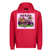 Cardinal Mardi Gras with gnomes Premium Hoodie - NancyCooperArtShop