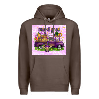 Coffee Mardi Gras with gnomes Premium Hoodie - NancyCooperArtShop