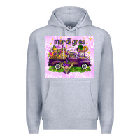 Heather Grey Mardi Gras with gnomes Premium Hoodie - NancyCooperArtShop