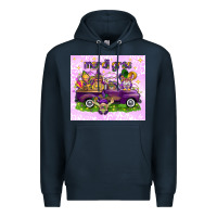 Navy Mardi Gras with gnomes Premium Hoodie - NancyCooperArtShop