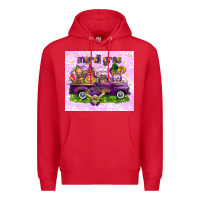 Red Mardi Gras with gnomes Premium Hoodie - NancyCooperArtShop
