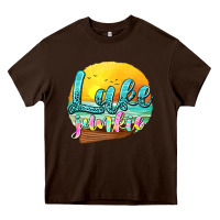 Chocolate Brown lake junkie Heavy Core Tee - texasbilliewilder
