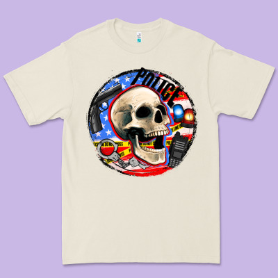 Police Skull And Police Equipment Premium Tee Designed By Adodesignshop