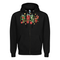 Black Christmas cups Zipper Hoodie - MaliasSmallBusiness