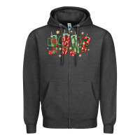 Charcoal Heather Christmas cups Zipper Hoodie - MaliasSmallBusiness
