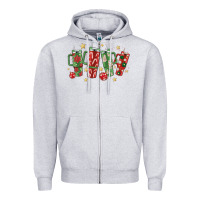 Heather Grey Christmas cups Zipper Hoodie - MaliasSmallBusiness