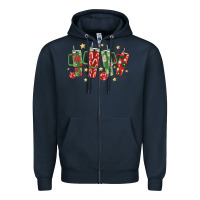 Navy Christmas cups Zipper Hoodie - MaliasSmallBusiness