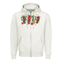 Oatmeal Heather Christmas cups Zipper Hoodie - MaliasSmallBusiness