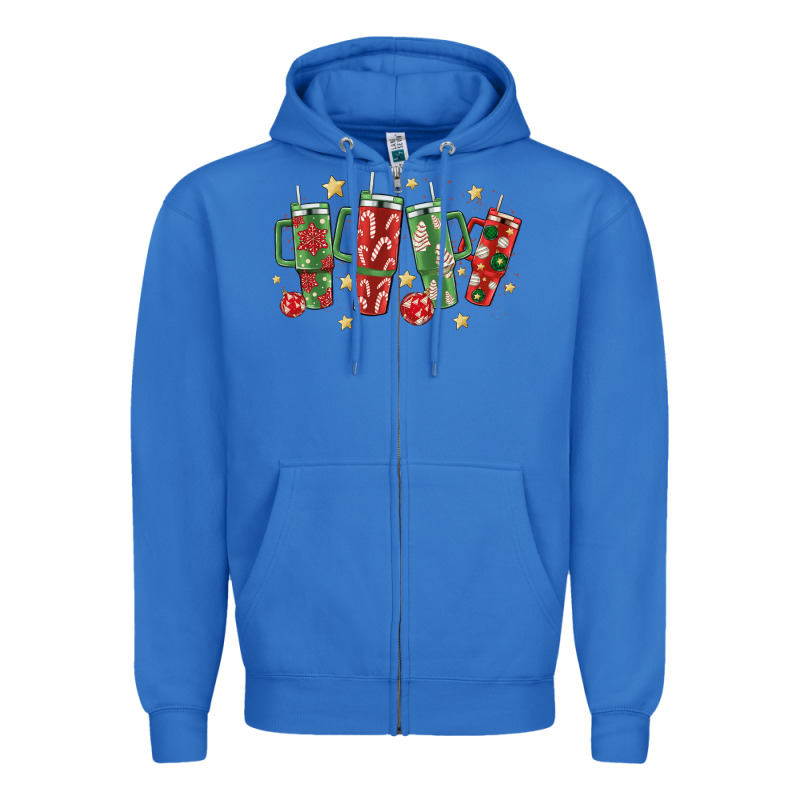 Christmas Cups Zipper Hoodie by MaliasSmallBusiness | Teevron