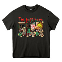 Asphalt i'm just here for the snacks softball Heavy Core Tee - Zillion Design Studio