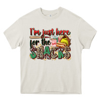 Cream i'm just here for the snacks softball Heavy Core Tee - Zillion Design Studio