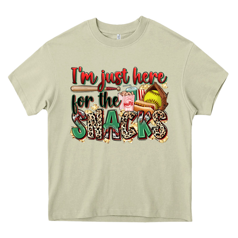 I'm Just Here For The Snacks Softball Heavy Core Tee by Zillion Design Studio | Teevron