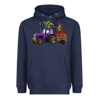 Navy mardi gras mask crawfish farm tractor Heavyweight Hoodie - RanaPortraitStore